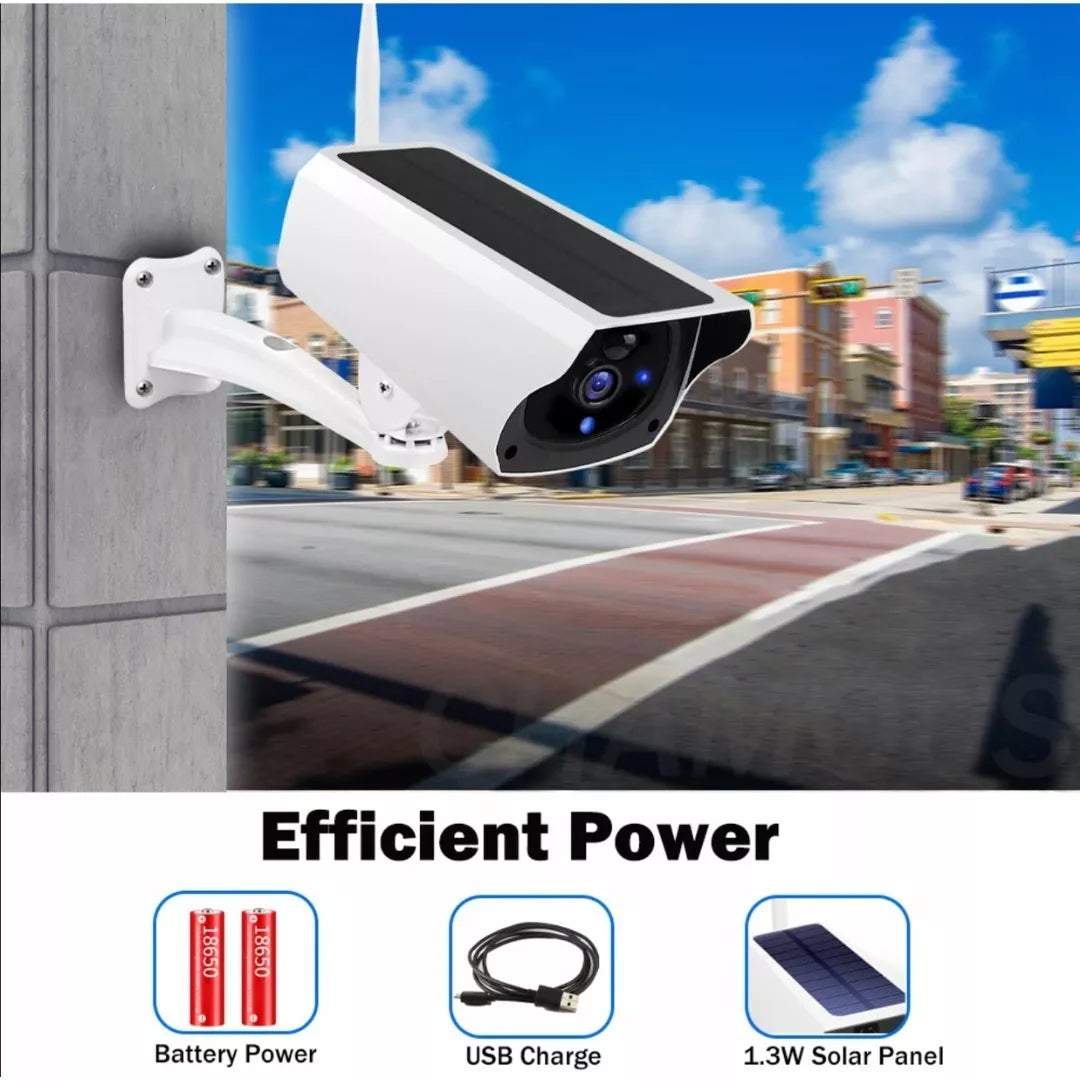 CAMARA IP SOLAR 🌞   DE EXTERIOR WIFI-IMPERMEABLE-SEGURIDAD INTELIGENTE SIN CABLES NI COMPLICACIONES 🔐