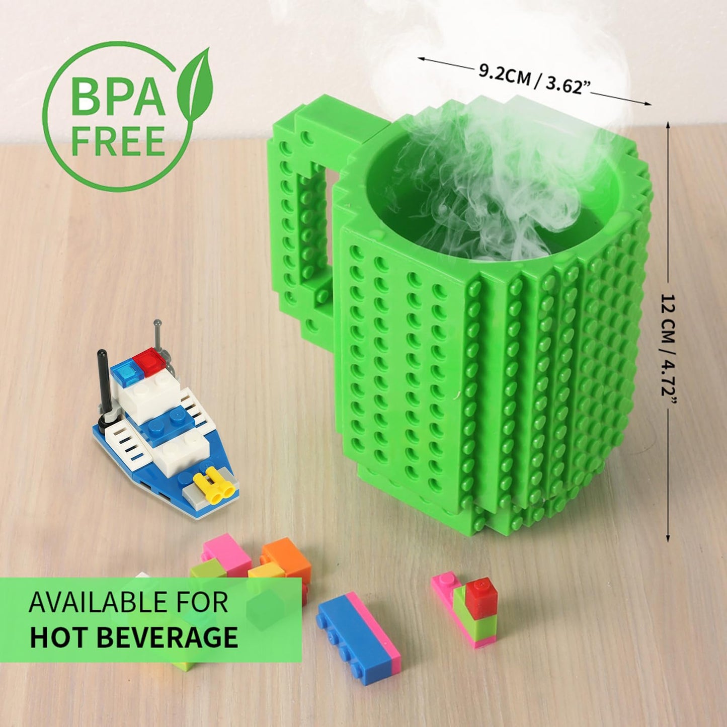 TAZA INTERACTIVA CON BLOQUES DE CONSTRUCCION ¡EL REGALO IDEAL Y ENTRETENIDO!